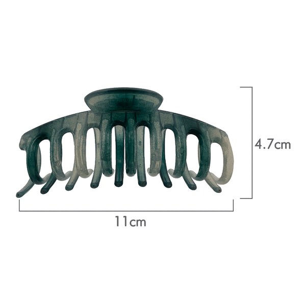 Ullu Amanda Hair Claw <br>Size: 11 x 4.7 x 4cm <br>Transparent Shades Of Green