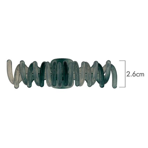 Ullu Amanda Hair Claw <br>Size: 11 x 4.7 x 4cm <br>Transparent Shades Of Green