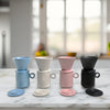 Coffee Culture whole color range of ceramic ribbed design mug and pour over set in a modern kitchen