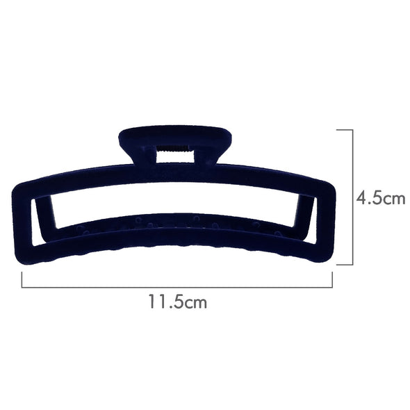 Ullu Antonia Hair Claw <br>Size: 11 x 4.7 x 4cm <br>Navy Velvet Like Soft Touch Finish