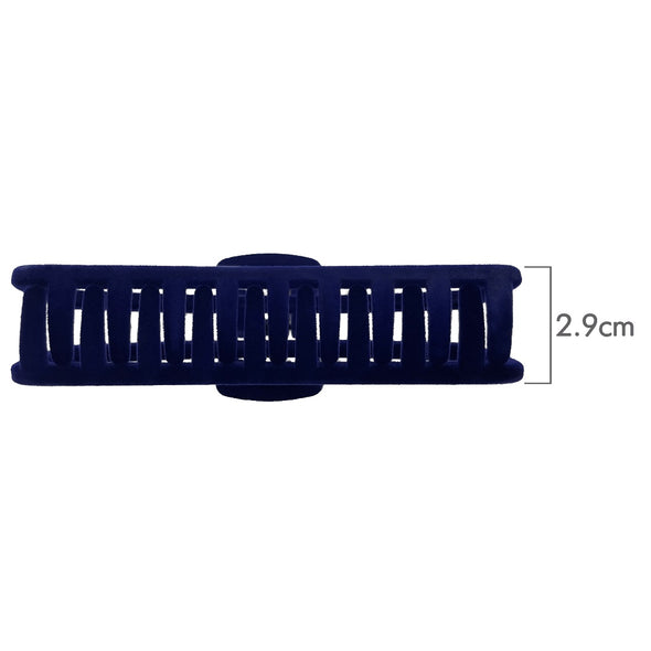 Ullu Antonia Hair Claw <br>Size: 11 x 4.7 x 4cm <br>Navy Velvet Like Soft Touch Finish