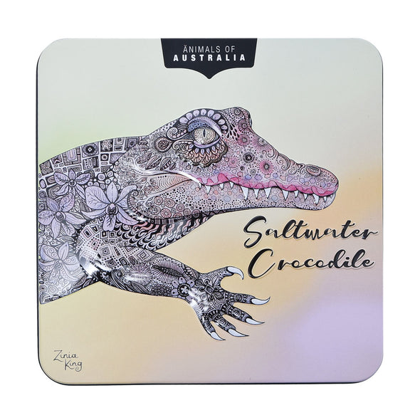 Banksia Red Animals of Australia Saltwater Crocodile collectable Tin