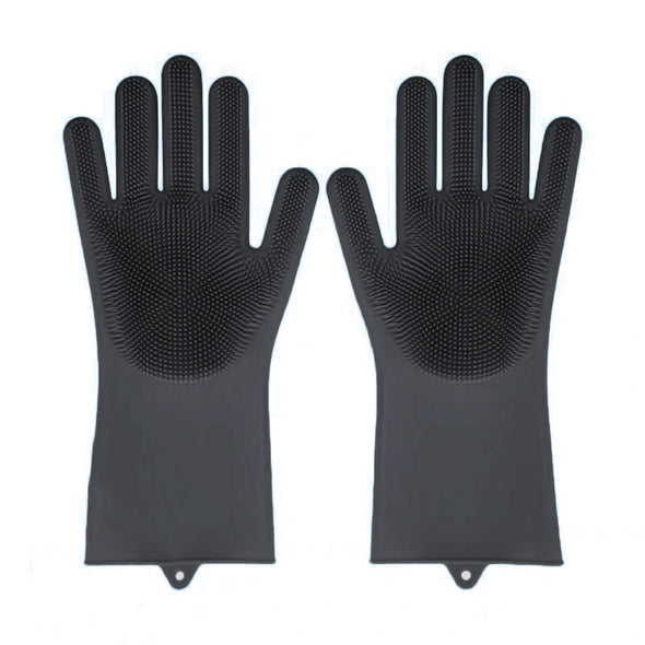 Furzone Grey Silicone Pet Grooming Gloves
