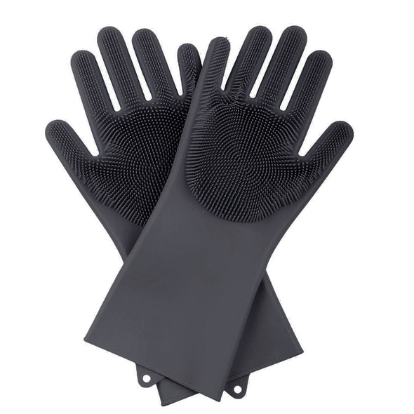 Furzone Grey Silicone Pet Grooming Gloves