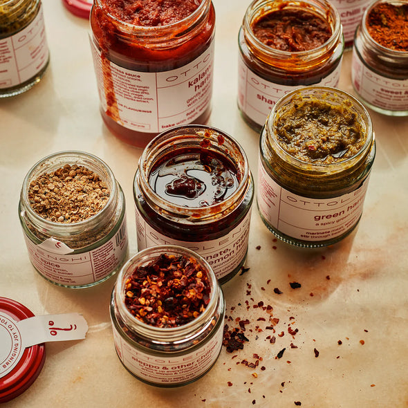 Ottolenghi Pomegranate, Rose and Preserved Lemon Harissa <br>170gm <br> PREORDER SHIPS MID OCTOBER