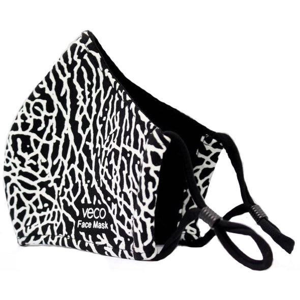 ADULT Washable Face Masks <br>3 layer Antimicrobial cloth fabric <br>Black & White Pattern