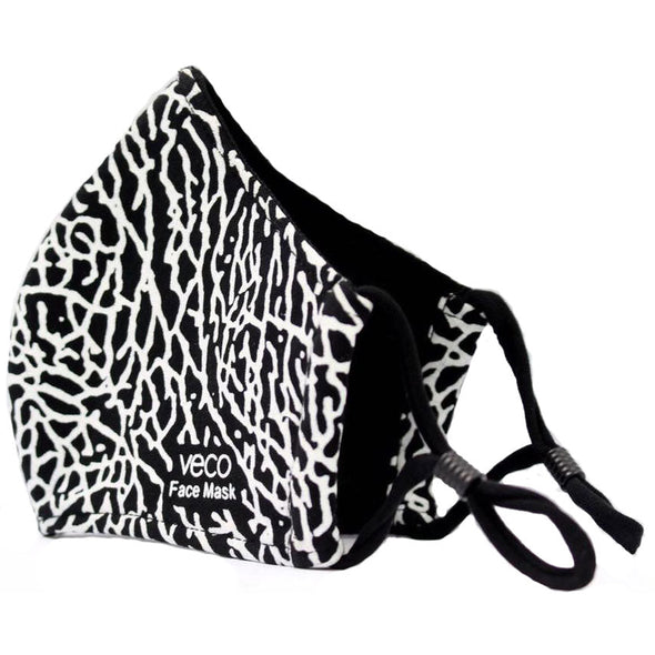 KIDS Washable Face Masks <br>3 layer Antimicrobial cloth fabric <br>Black & White Pattern