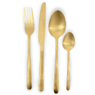 St Clare Nordic Quality Stainless Steel Gold Satin matte finish Cutlery set