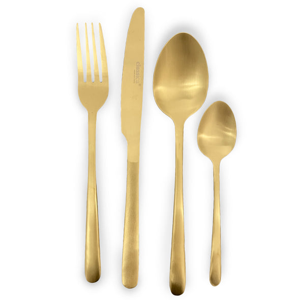 St Clare Nordic Quality Stainless Steel Gold Satin matte finish Cutlery set