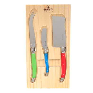 Laguiole 3 piece <br>Cheese Set Cheese Knife, Pate Knife & Cheese Cleaver <br>Multi