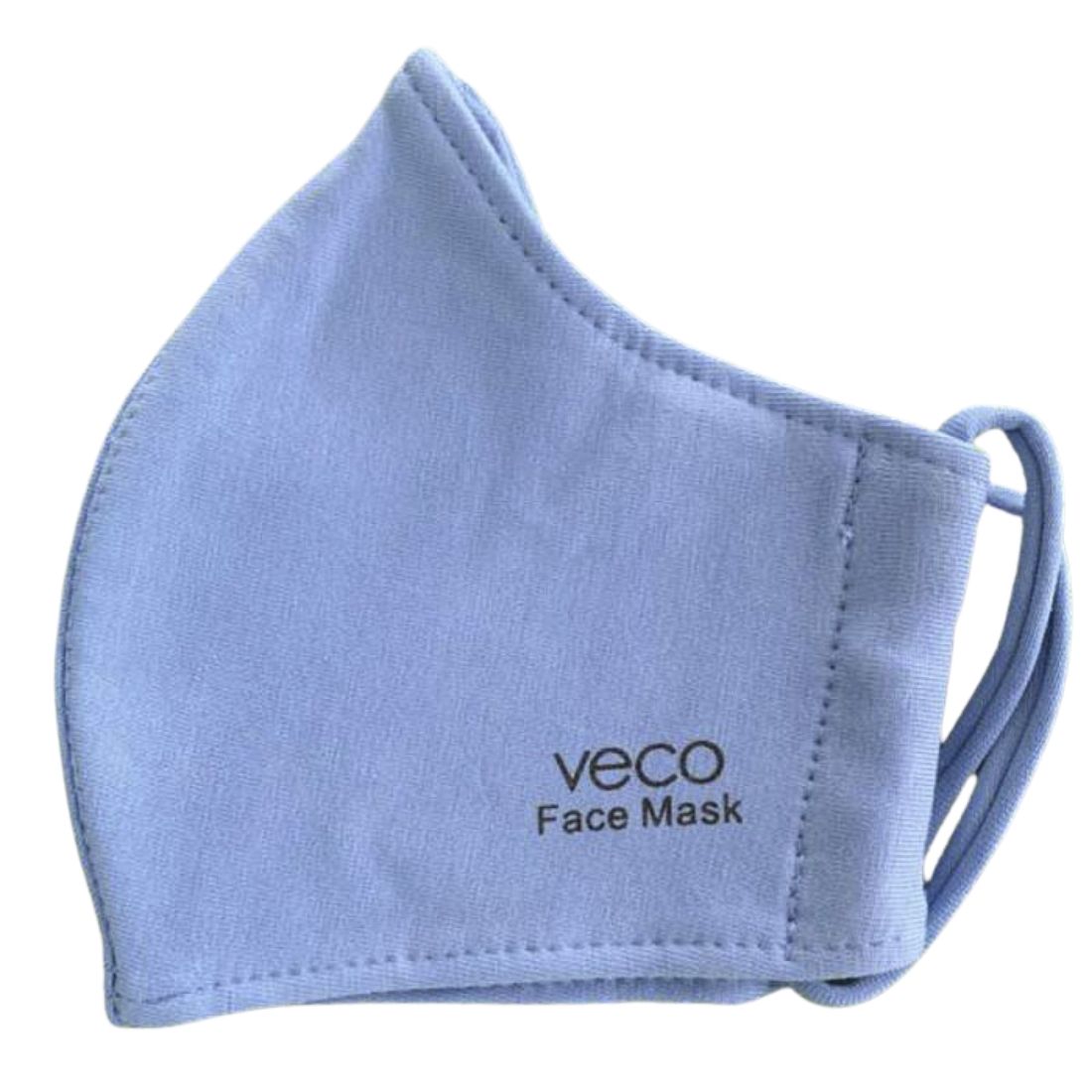 Washable Face Mask 3 layer Antimicrobial cloth fabric Light Blue