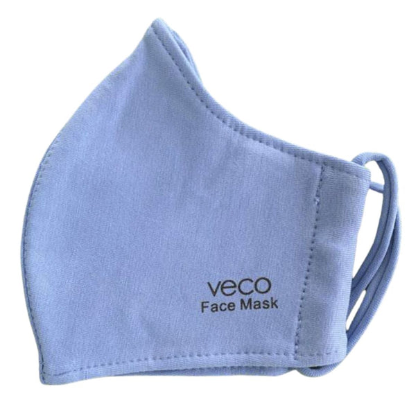 ADULT Washable Face Masks <br>3 layer Antimicrobial cloth fabric <br>Light Blue