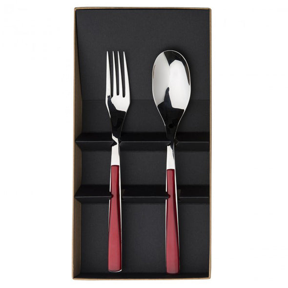 Degrenne Quartz Red Serving Spoon & Fork set
