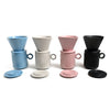 Coffee Culture whole color range of ceramic ribbed design mug and pour over set 320ml Capacity 