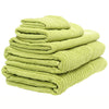 set of 5 Green Cotton Tree t owels made from luxurious egyptian cotton