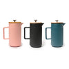 Coffee Culture all colour range of ribbed patterned ceramic coffee plungers french press with bamboo lid 8 cup 1200ml