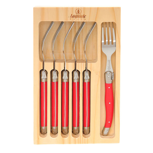 Laguiole 6 piece Fork Set <br>6 x Forks <br>Red