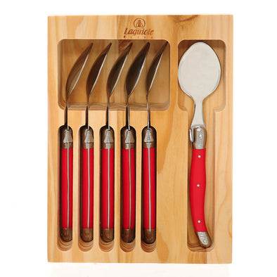 Laguiole 6 piece Spoon Set <br>6pc Spoon <br>Red