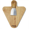 Cerve 2 Piece Cheese Set including a Triangle Acacia Board with an Acacia Stainless Steel Cheese Knife