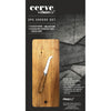 Packaging of Cerve 2 Piece Cheese Set with 1 Acacia Board and 1 Acacia & Stainless Steel Cheese Knife