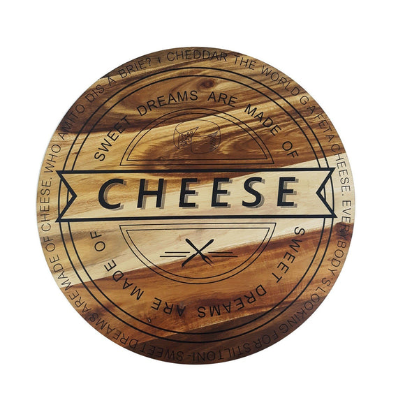 Cerve Round Cheese Serving or Chopping Board made from acacia wood