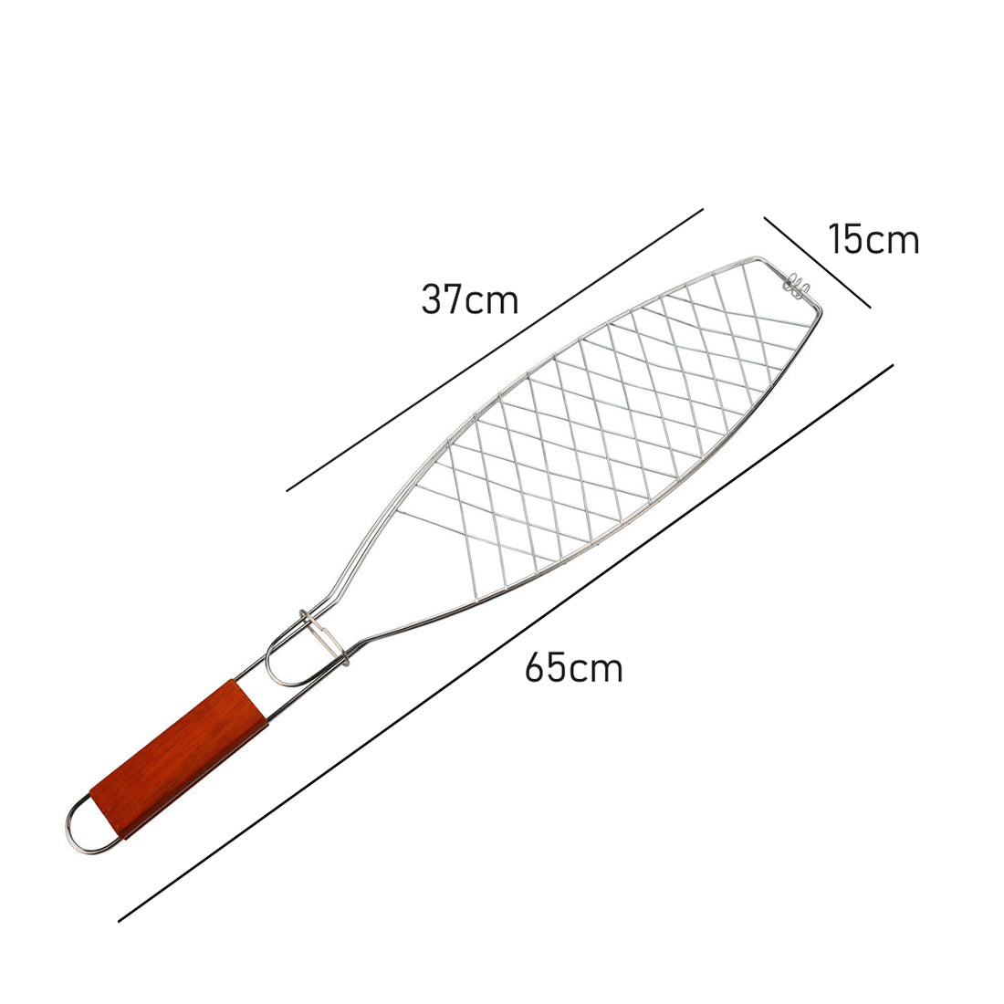 Tornado BBQ Fish Grill Basket Rack Dimensions - 15 x 65cm – Kakkadu