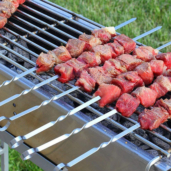 BBQ Flat Skewers Set of 6 <br>Built to last <br>Dimensions - 60cm