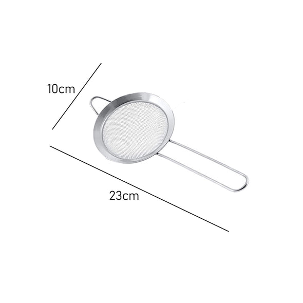 Measurements of Small Fine Mesh Strainer with handle
