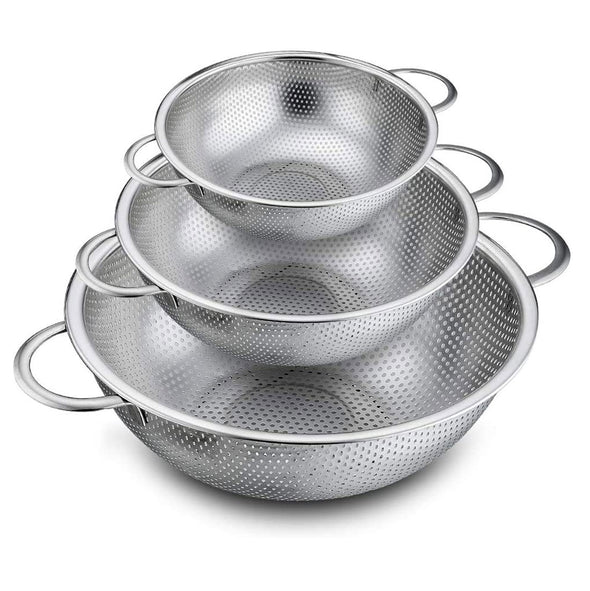 Colander with Handles Small <br>Stainless Steel <br>Diameter 22.5cm