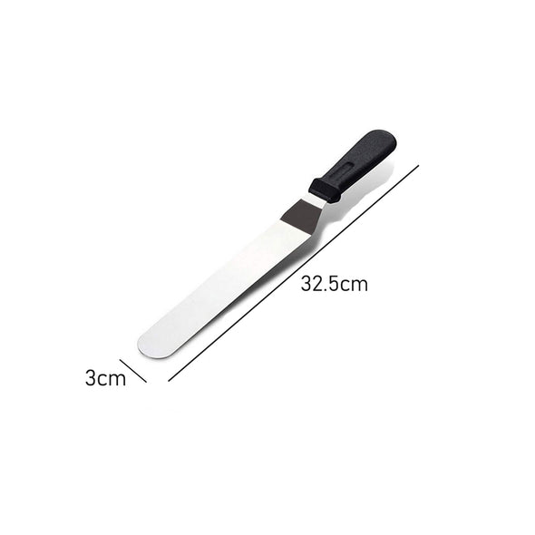 Cranked Spatula <br>Stainless Steel <br>Dimensions - 32.5 x 3 x 1cm