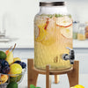Classica Art Craft Glass Beverage Dispenser With Wooden Stand 5.8Ltr capacity