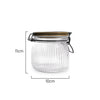 Measurement of Classica Art Craft Small Ribbed Glass Storage Jars With Sustainable Acacia Lids