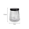 Measurement of Classica Art Craft Small Ribbed Glass Storage Jars With Metal Lids