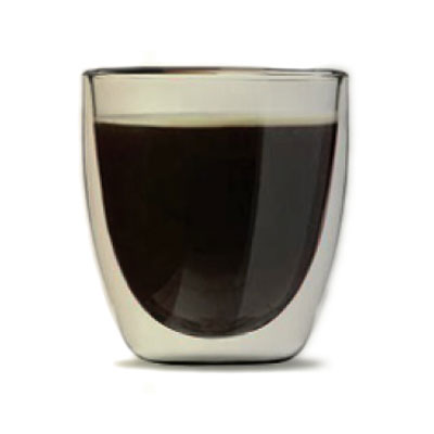 Coffee Culture Barista borosilicate Double Wall Espresso Glasses filled coffee