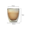 Measurements of Classica Barista borosilicate Double Wall Latte/Tea Glasses 250ml