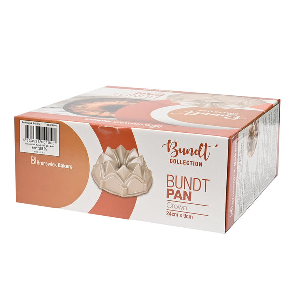 box of Brunswick Bakers Cast Aluminium Premium non-stick Crown Bundt Pan