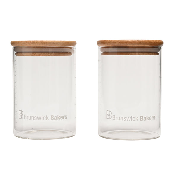 Set of 2 Brunswick Bakers 500ml Starter Jar with bamboo lid