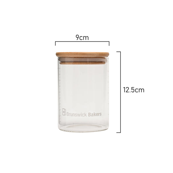 Measurement of Brunswick Bakers 500ml Starter Jar with bamboo lid