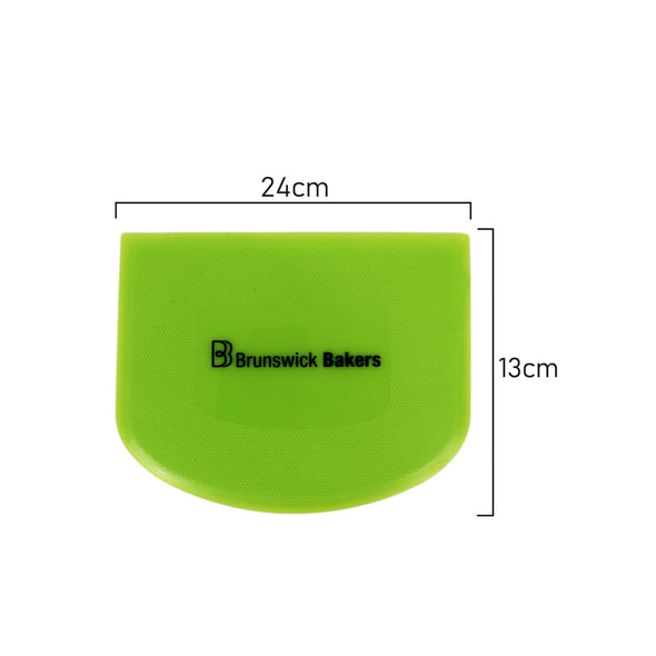 Measurements of Brunswisk bakers green dough scraper made with food grade plastic