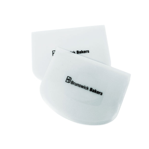 Brunswisk bakers white dough scraper made with food grade plastic