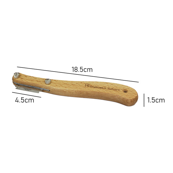 Measurements of Brunswick Bakers Bread Lame with Beech Handle