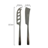 Measurements of St Clare Nordic Quality Stainless Steel Black Satin matte finish 2 cheese knives set