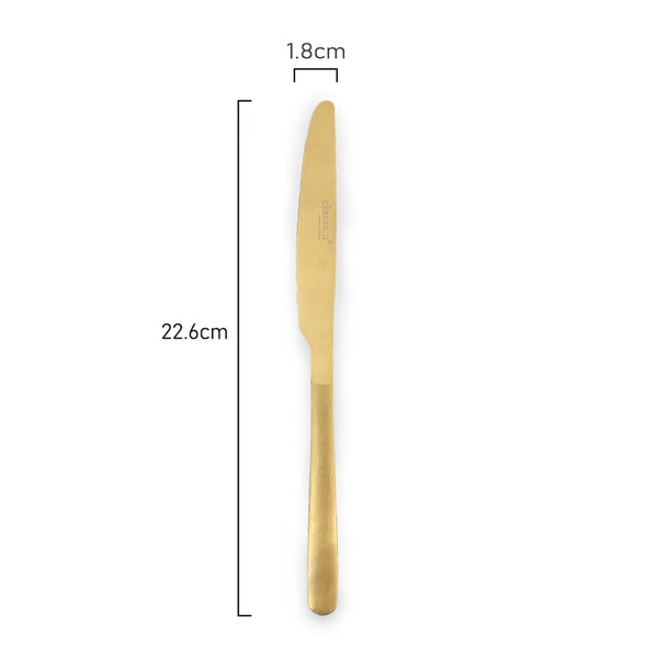 St Clare Nordic Quality Stainless Steel Gold Satin matte finish knife measurements