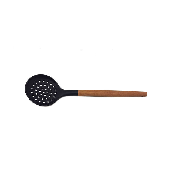 St. Clare Black silicone skimmer with Acacia Handle