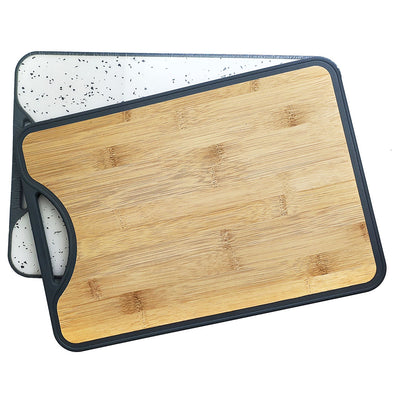 Reversible Bamboo and Poly Rectangular Cutting Board 