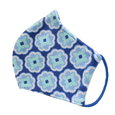 ADULT Washable Face Masks <br>3 layer Antimicrobial cloth fabric <br>Blue Pansy