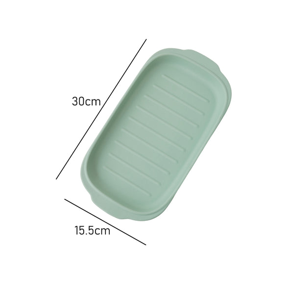 Measurements of Classica Mint Green Rectangular Ceramic Serving Grill Plate