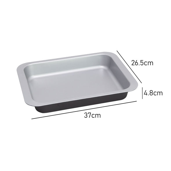 Measurements of ILAG non stick Medium Rectangular Roaster Pan Silver on the inside & Black on the outside