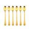 Coffee Culture Set of 6 Stainless steel Parfait Spoon with Gold Engraved Design