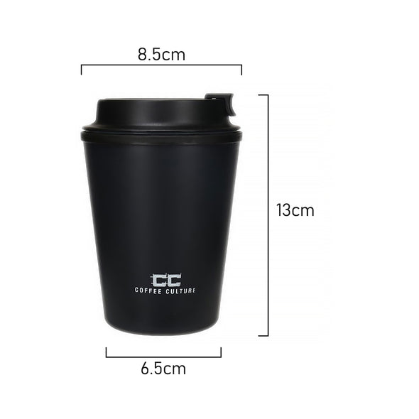 Measurement of Coffee Culture Onyx Black Reusable Eco Double Wall Travel Cup 350ml